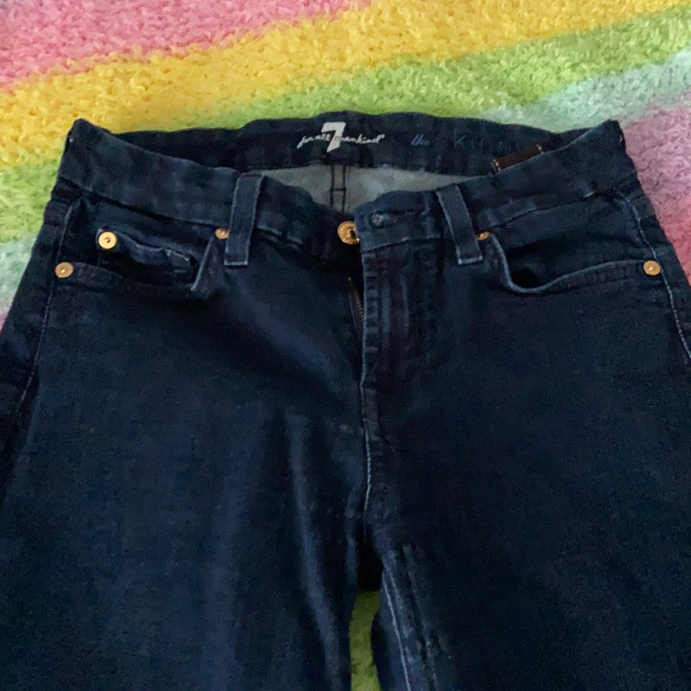 7 skinny dark jeans